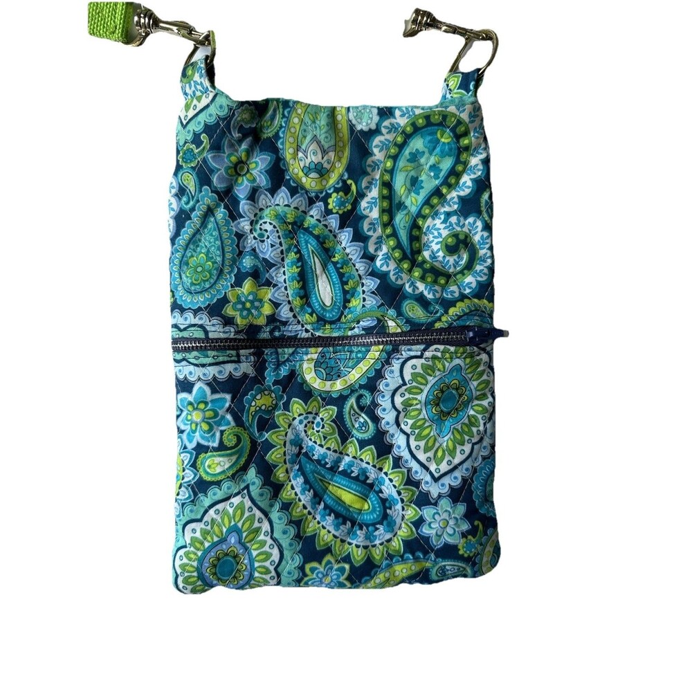 Vera Bradley Rhythm & Blues Phone Crossbody Bag Retired Paisley Blue Green